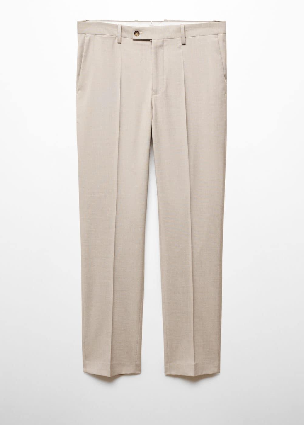 MANGO MAN - Stretch fabric slim-fit suit pants beigeMen Product Image