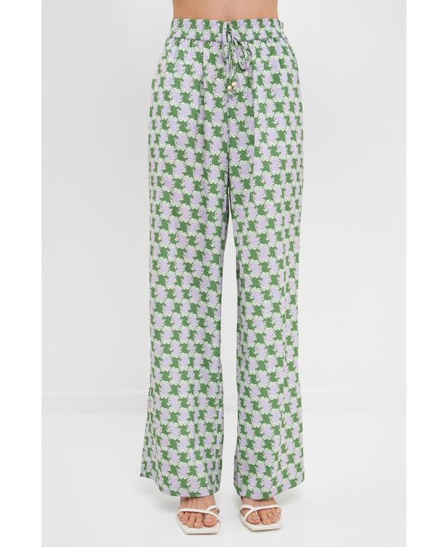 English Factory Womens Printed Long Pants - Green Product Image