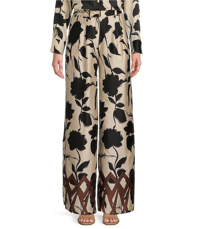 Antonio Melani Morgan Wide Leg Pleated Full Length Coordinating Satin Pant Product Image