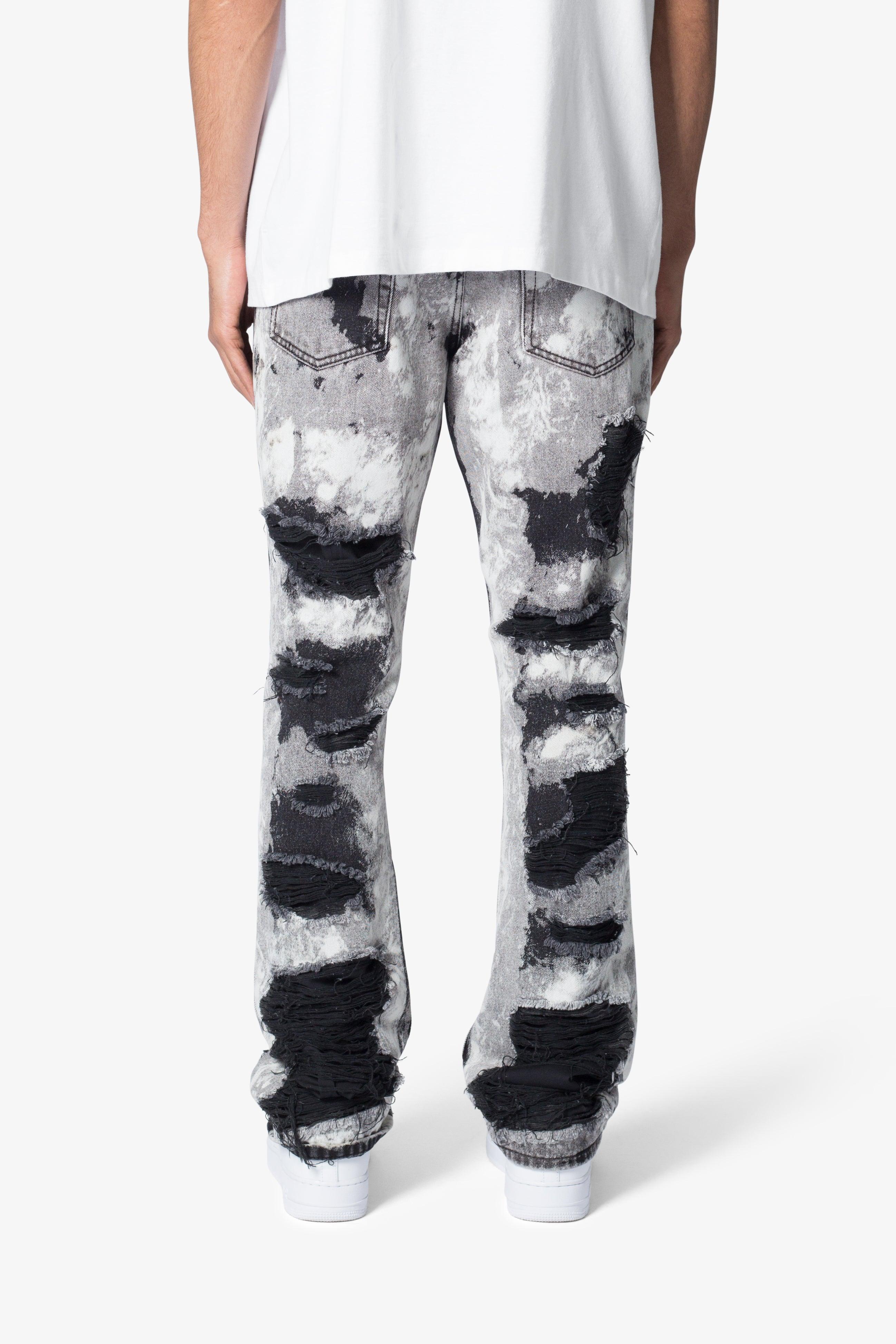 B668 Distressed Flare Denim - Light Grey Product Image