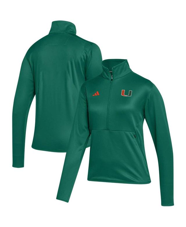 Womens adidas Miami Hurricanes 2023 Sideline AEROREADY Raglan Half-Zip Top Product Image