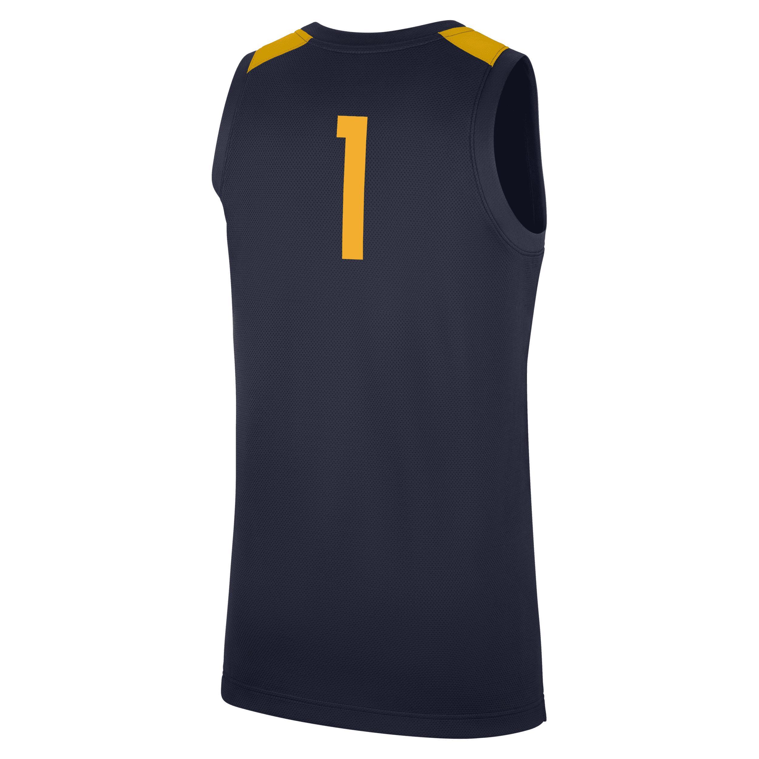 Mens Nike #1 Navy West Virginia Mountaineers Replica Jersey - Navy Product Image