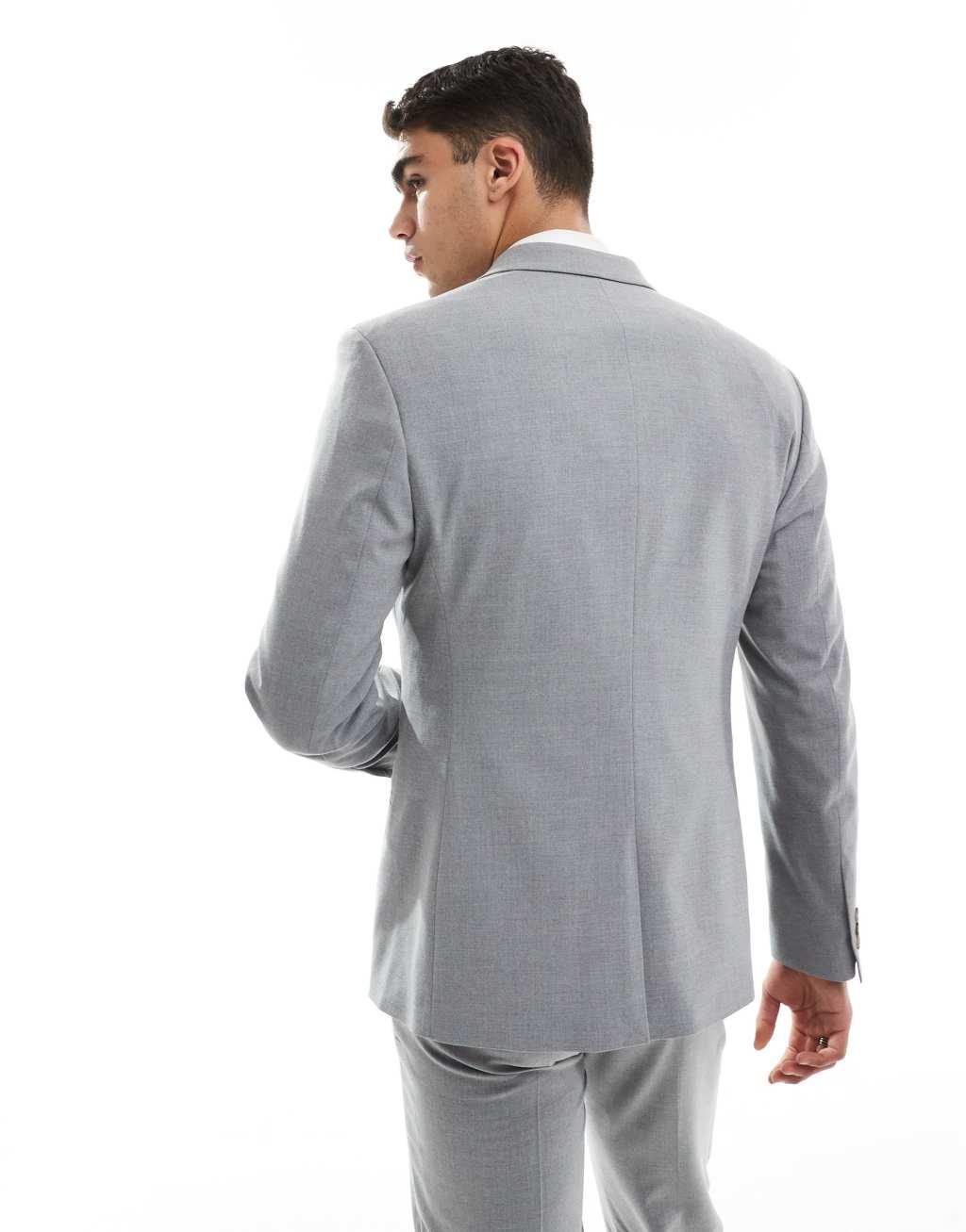 ASOS DESIGN slim suit jacket in gray Product Image