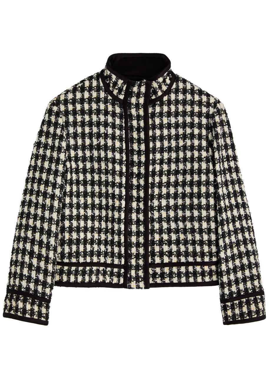 ALICE AND OLIVIA Corwin Boat Collar Jacket In Black And White Product Image