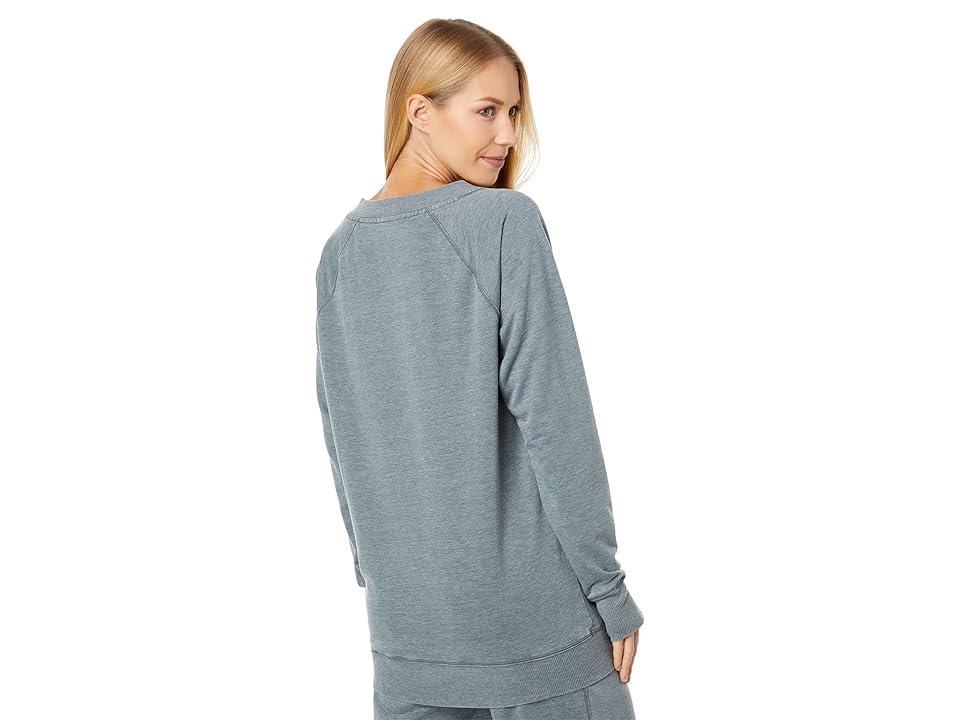 Mod-o-doc Burnout Fleece Long Sleeve Open V-Neck Tunic (Remote ) Women's Clothing Product Image