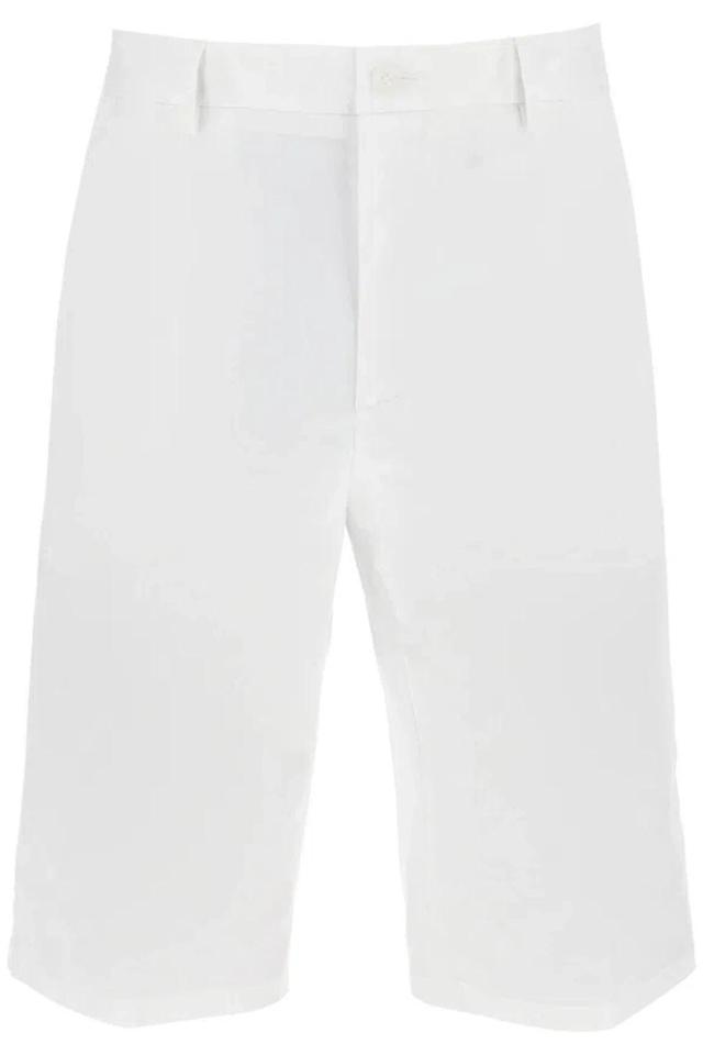 Stretch Cotton Bermuda Shorts In White Product Image