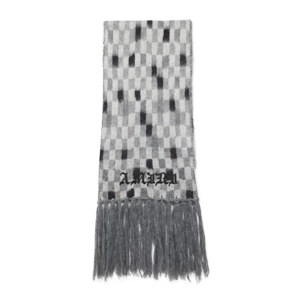 Imperfect Check Scarf In Grey Product Image