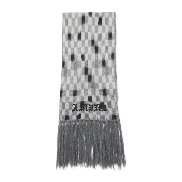 Imperfect Check Scarf In Grey Product Image