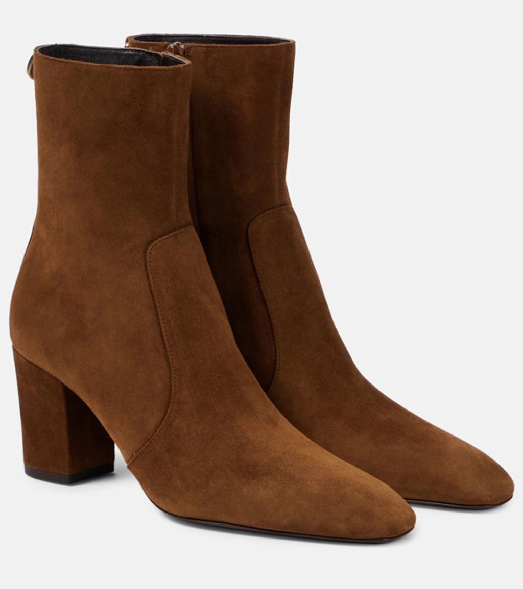 SAINT LAURENT Betty 70 Suede Ankle Boots In Land product image