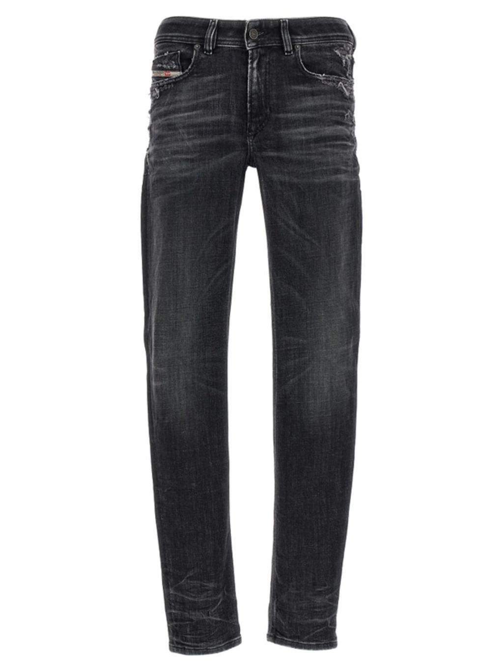 Distressed Slim Cut Jeans In Grey product image