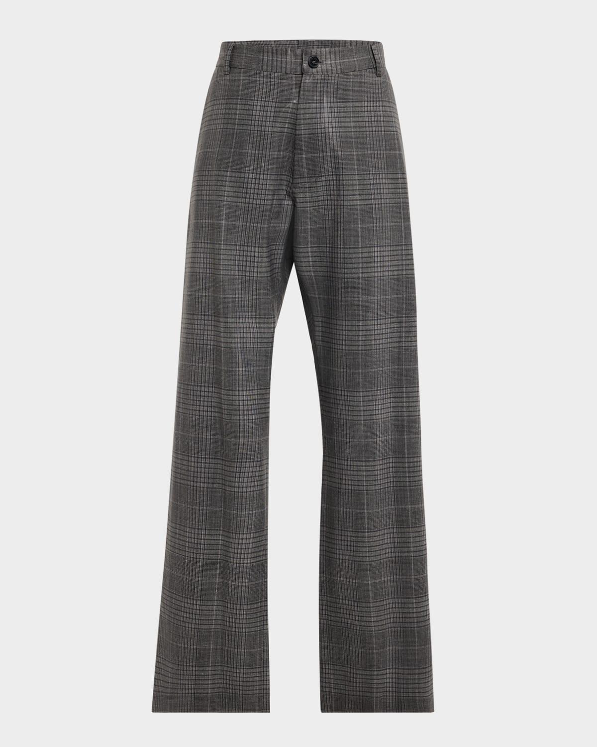 Mens Coated Check Trousers Product Image