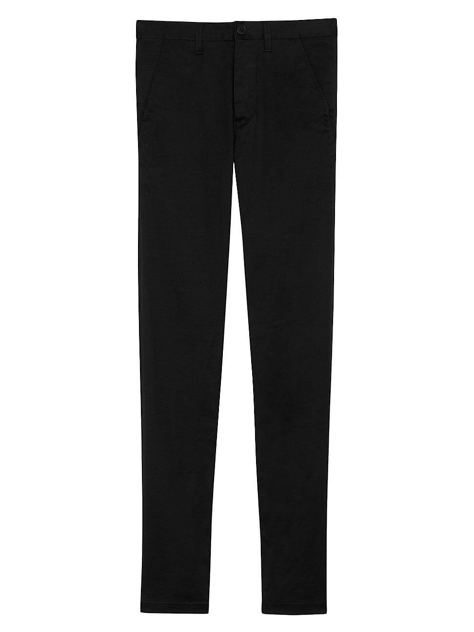 Mens Chino Pants In Black Raw Stretch Gabardine Product Image