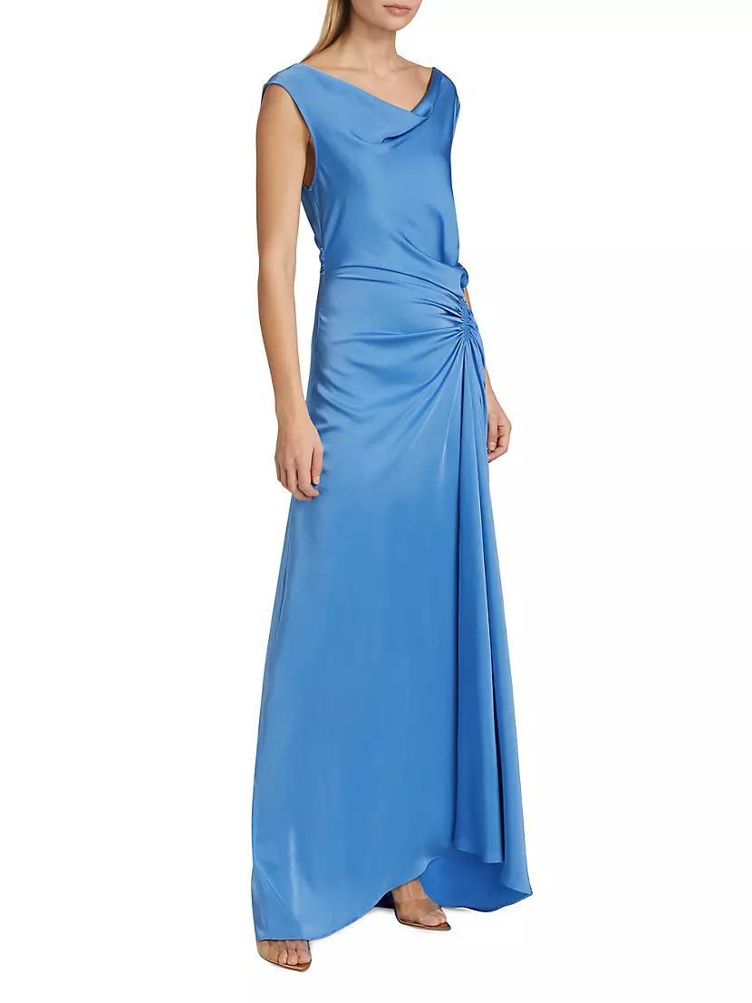 Ophelia Satin Draped Maxi Dress Product Image