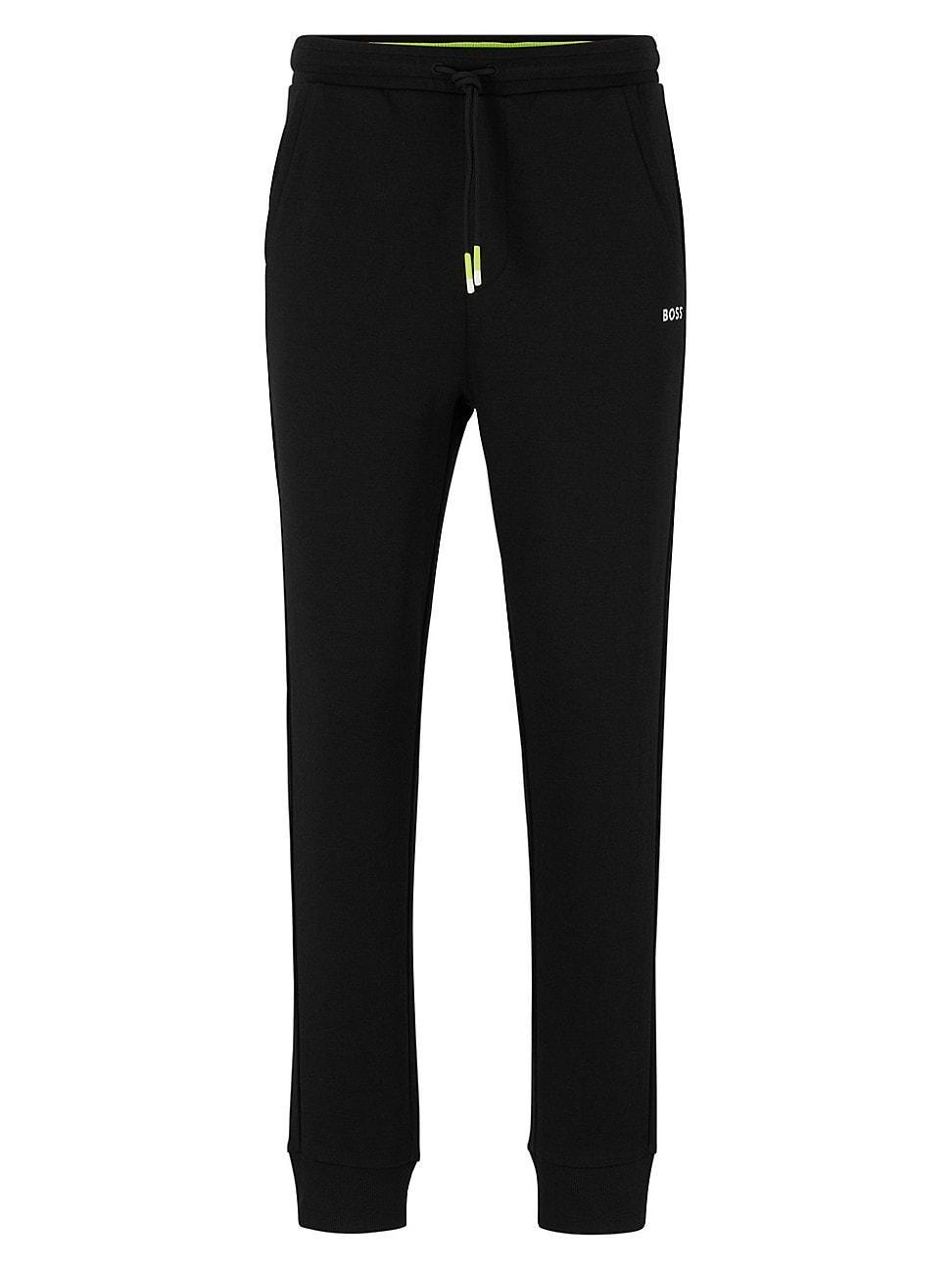 Mens Regular-Fit Tracksuit Bottoms With Multi-Colored Logos Product Image