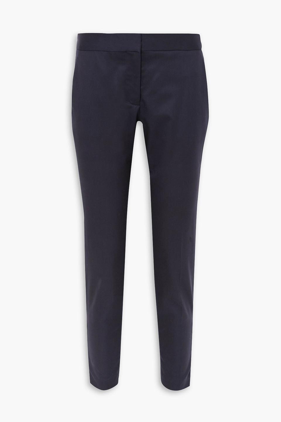 Vivian Zip-detailed Wool-twill Straight-leg Pants In Midnight Blue Product Image