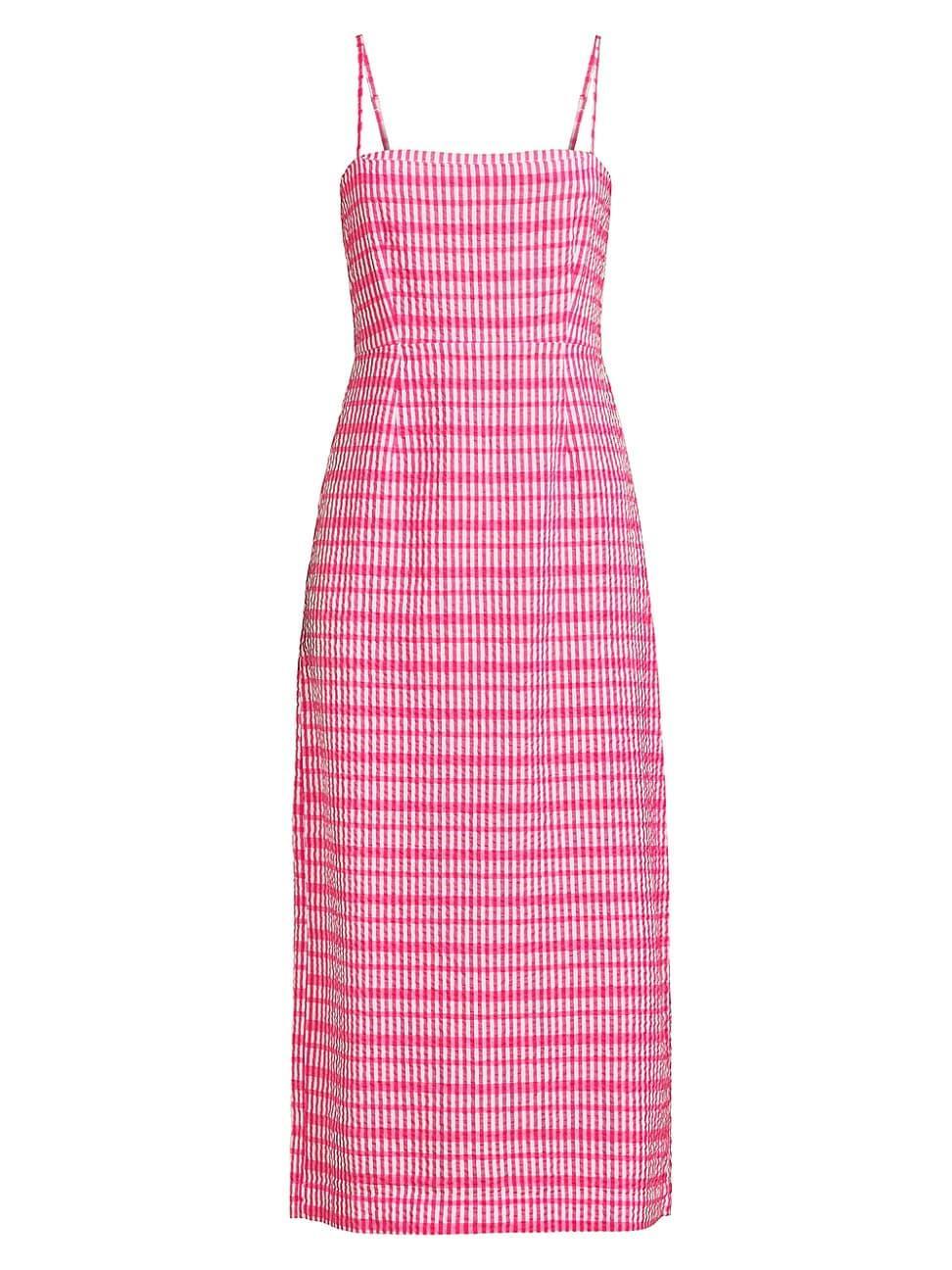 Womens Lareina Check Seersucker Midi-Dress product image