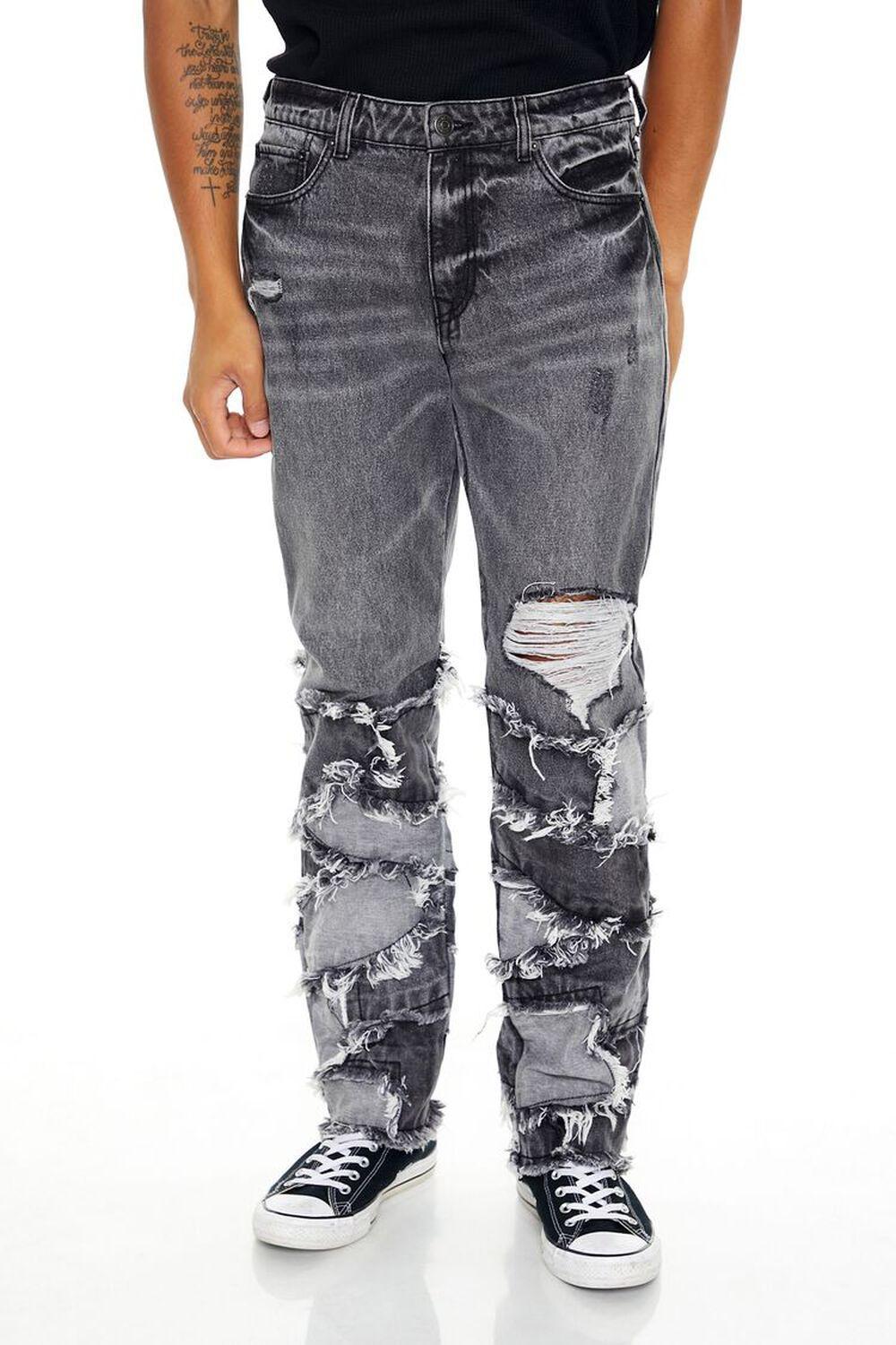 Reworked Destroyed Slim-Fit Jeans | Forever 21 Product Image