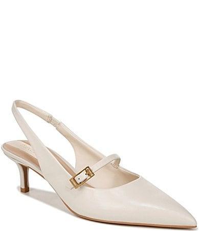 Franco Sarto Khloe Pointed Toe Slingback Kitten Heel Leather) High Heels Product Image