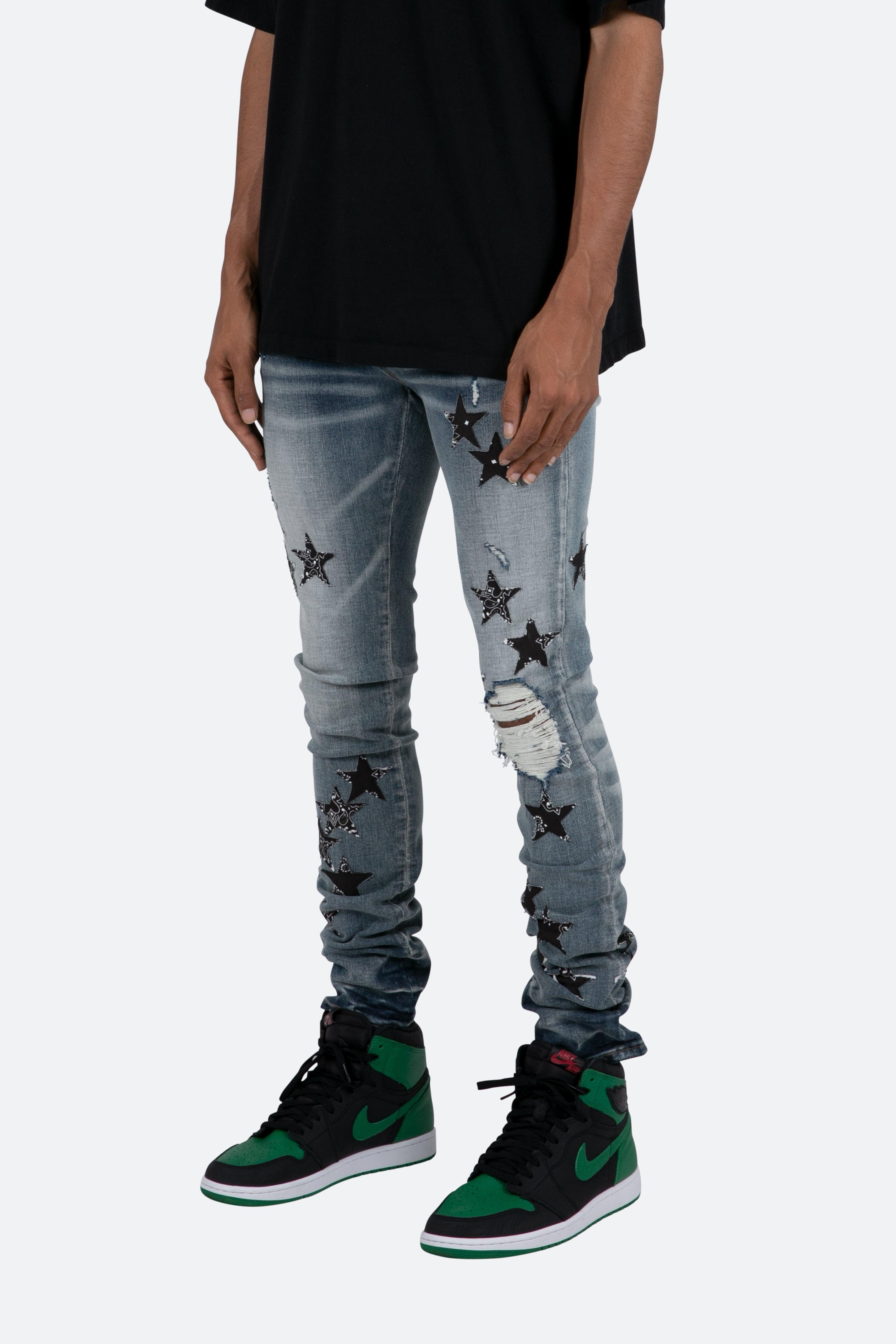 X462 Star Skinny Denim - Blue/Black Product Image