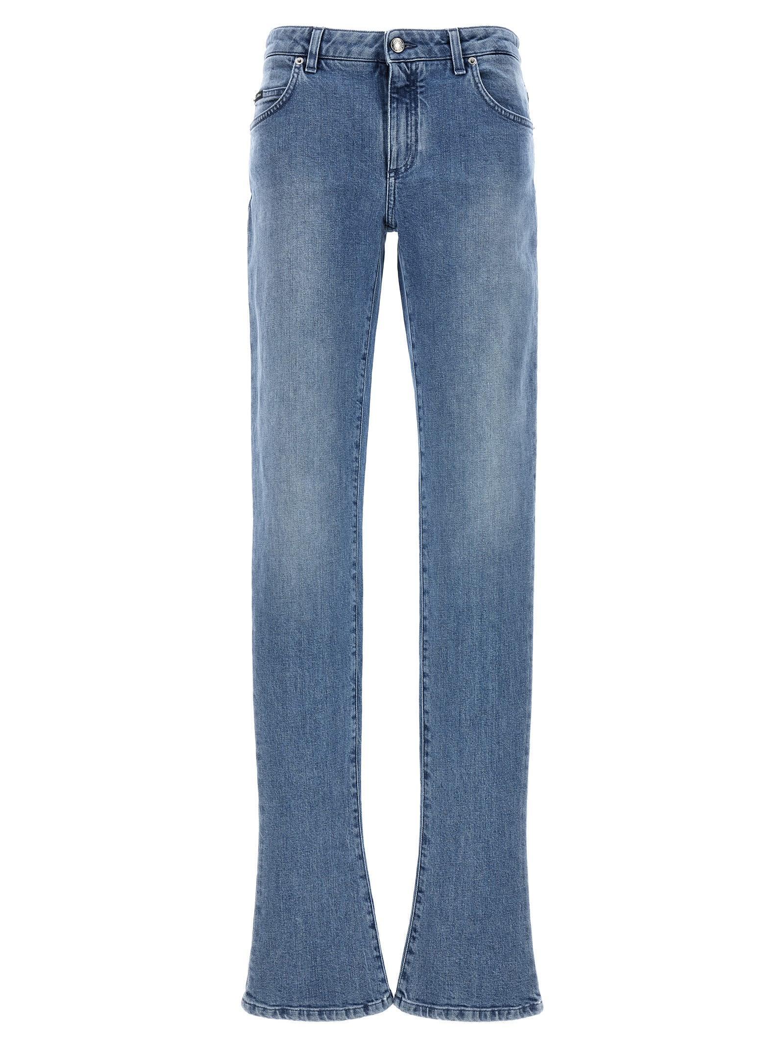 Light-blue Denim Jeans In Light Blue Product Image