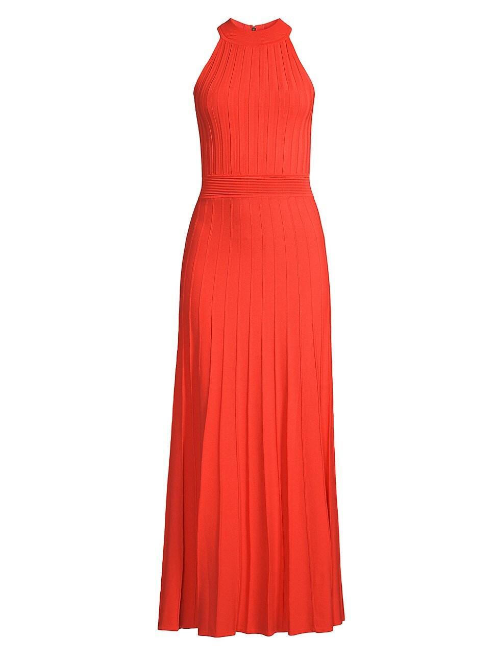 Womens Rib-Knit Halter Maxi Dress Product Image