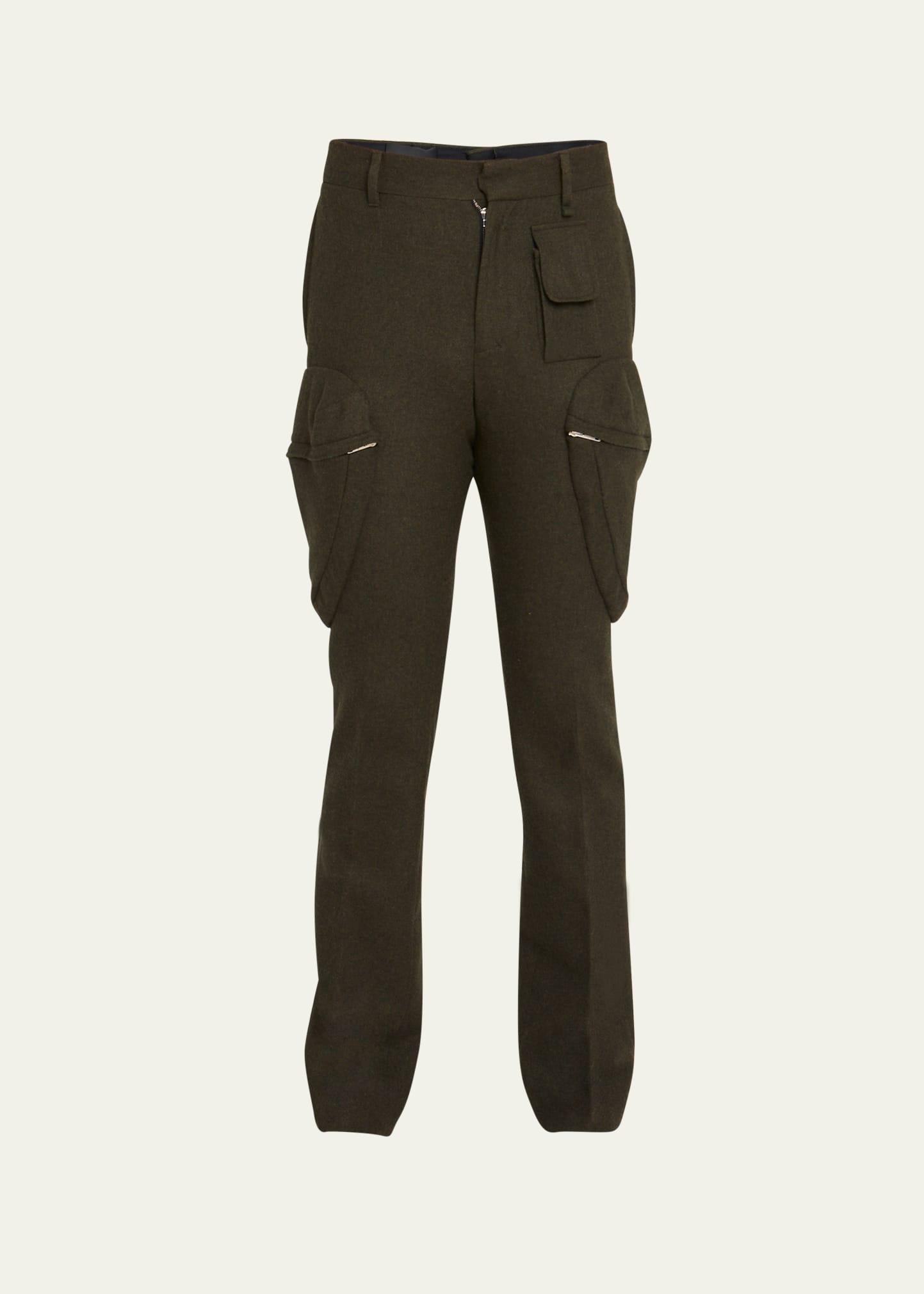 Mens Wool-Blend Zip Cargo Pants Product Image