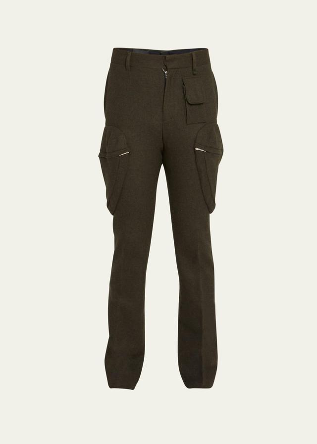 Givenchy Men's Wool-Blend Zip Cargo Pants  - MILITARY GREEN - Size: 50R EU (40R US) Product Image