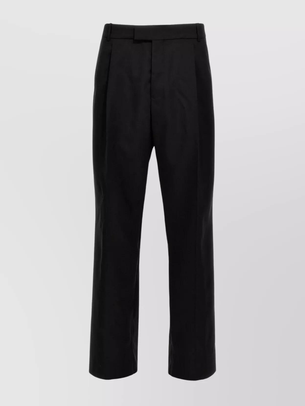 Wool Gabardine Trousers Featuring Pockets In Black Product Image