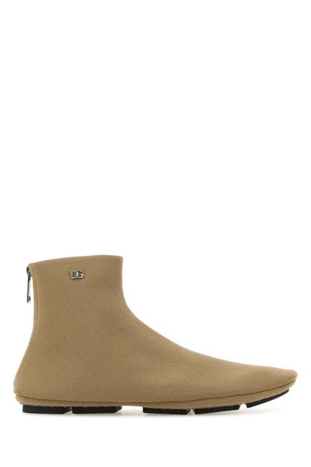 Stretch Mesh Ankle Boots In Brown Product Image