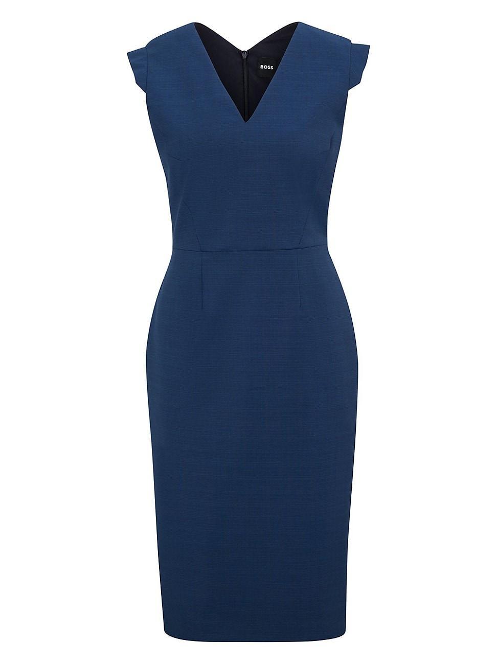 Womens Cap Sleeve V-Neck Dress Product Image