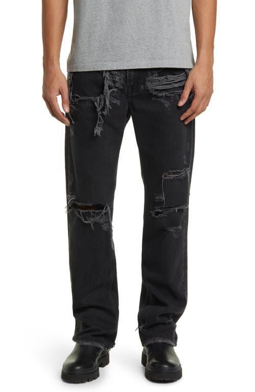 FRAME Boxy Distressed Straight Leg Jeans Product Image