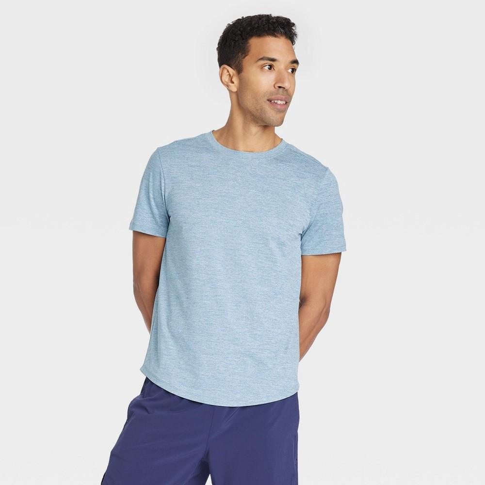 Mens Short Sleeve Soft Stretch T-Shirt - All In Motion Airway Blue L Product Image