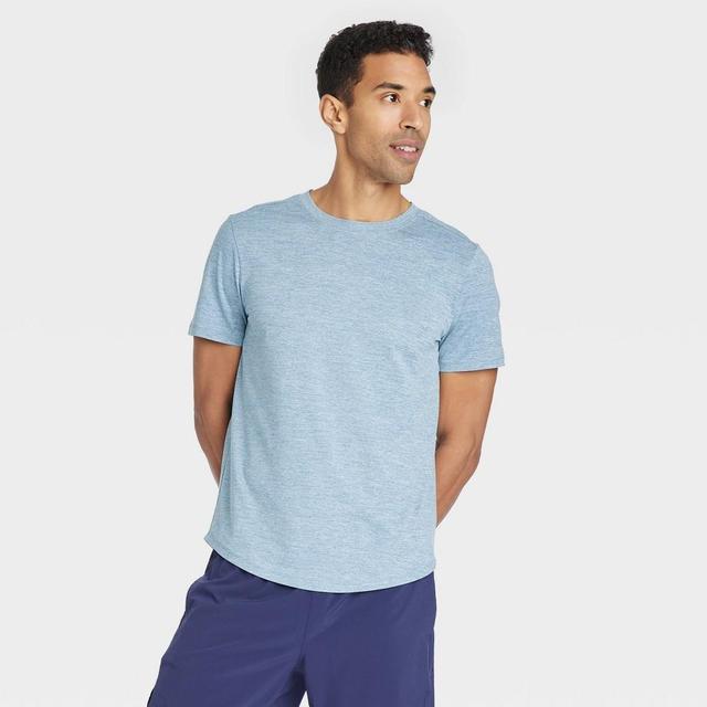 Mens Short Sleeve Soft Stretch T-Shirt - All In Motion Airway Blue L Product Image