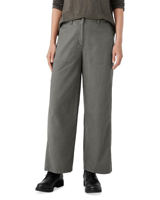 Eileen Fisher Pliss Wide Leg Ankle Pants Product Image