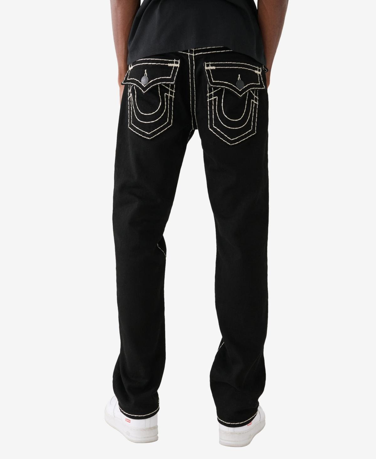 True Religion Ricky Super T Flap Straight Fit Jeans in Body Rinse Black Product Image