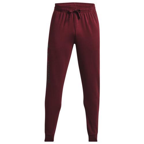 Under Armour Mens Under Armour Rival Fleece Watermark Joggers - Mens Red/White Product Image