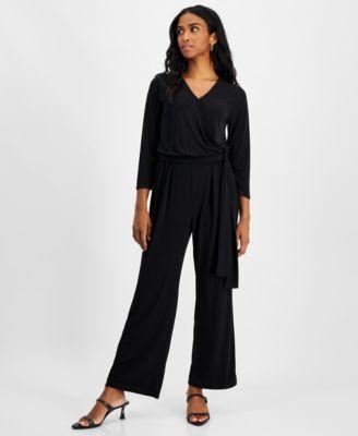 Petite Wrap-Style Jumpsuit, Created for Macy's Product Image