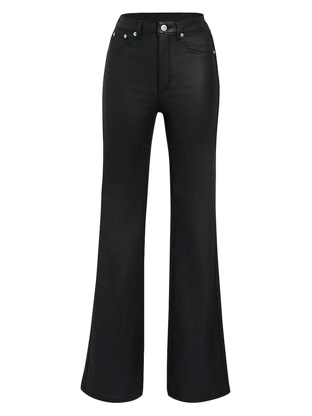 Womens Presely Coated Denim High Rise Flare Jeans Product Image