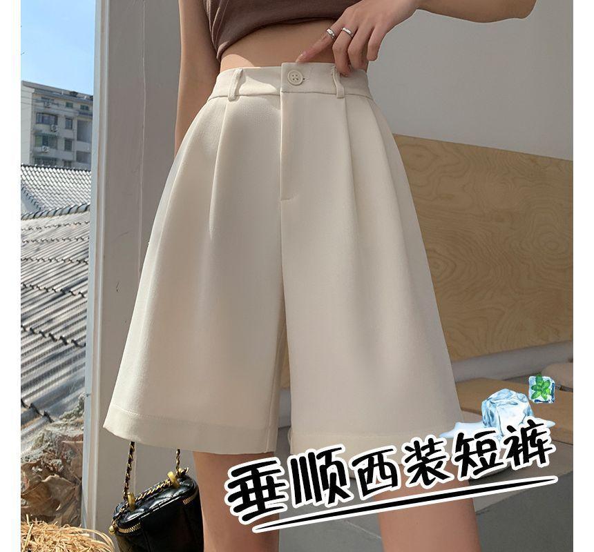 High Waist Wide Leg Dress Shorts Product Image