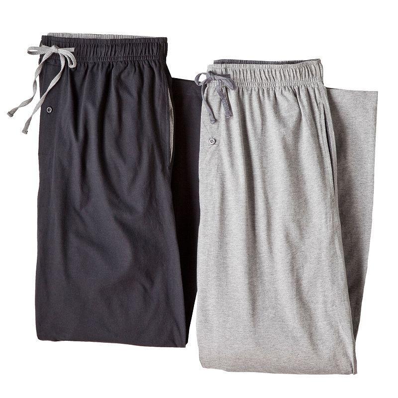 Hanes Mens Big and Tall Knit Sleep Pants, Pack of 2 - Navy Product Image