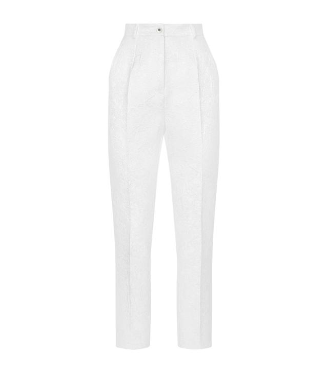 DOLCE & GABBANA Brocade Trousers In White Product Image