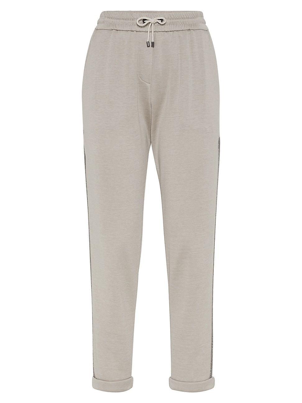 Womens Comfort Cotton and Silk Interlock Trousers Product Image