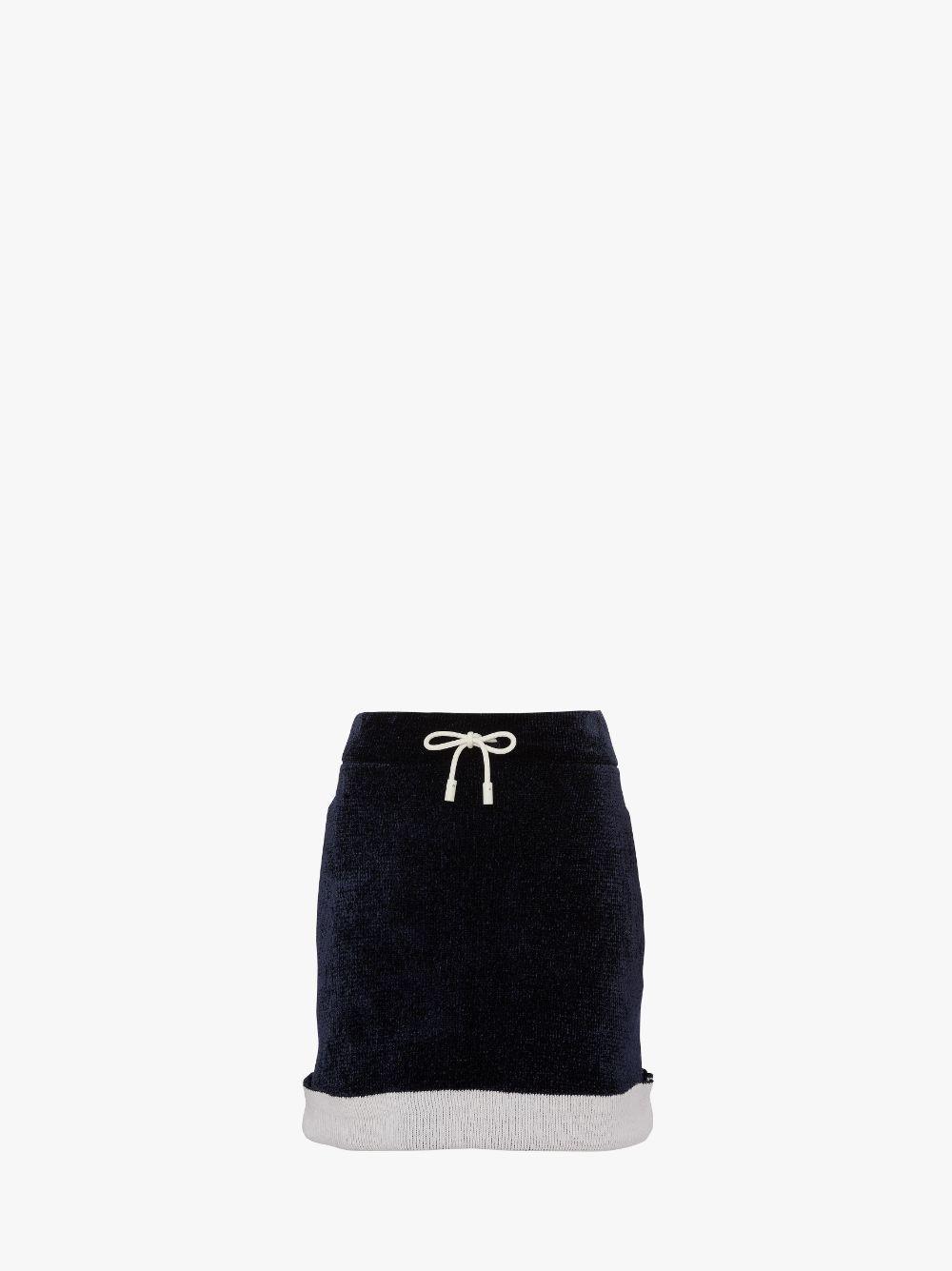 CONTRAST HEM CHENILLE MINI SKIRT in blue | JW Anderson US  Product Image