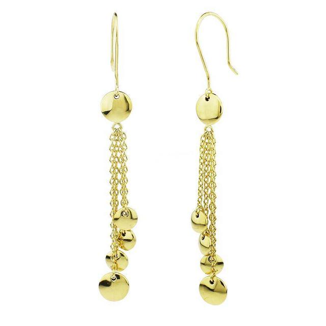 Jewelmak 14k Gold Graduated Disc Drop Earrings, Womens Product Image