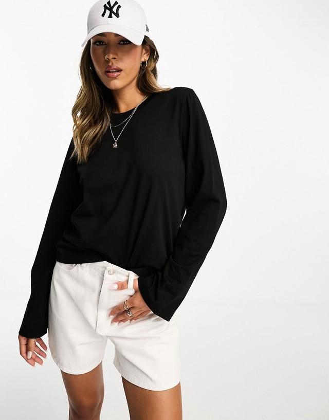 & Other Stories long sleeve top in black Product Image