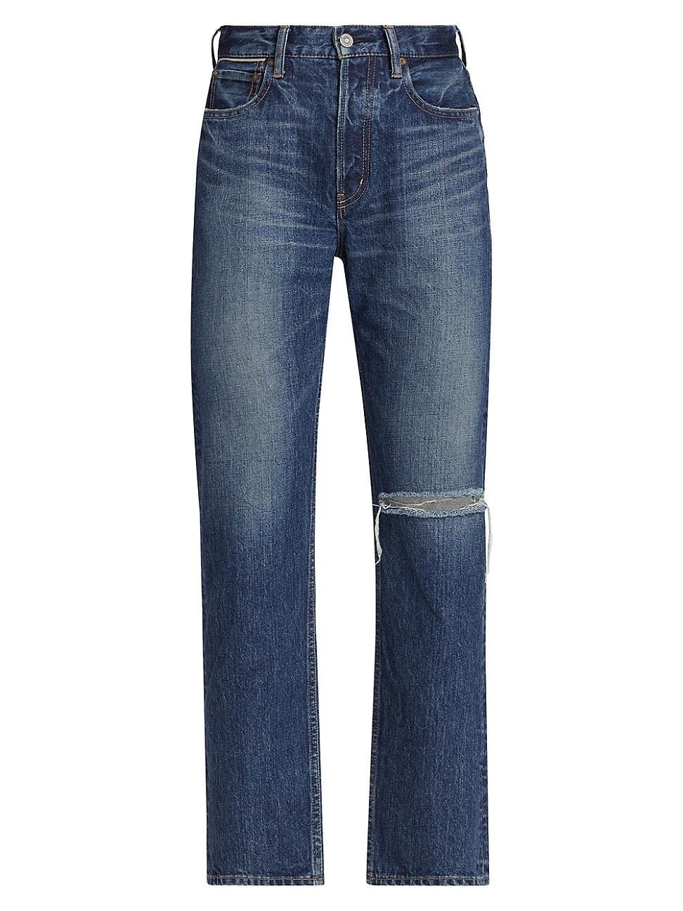 Womens Widstoe High-Rise Distressed Straight-Leg Jeans product image