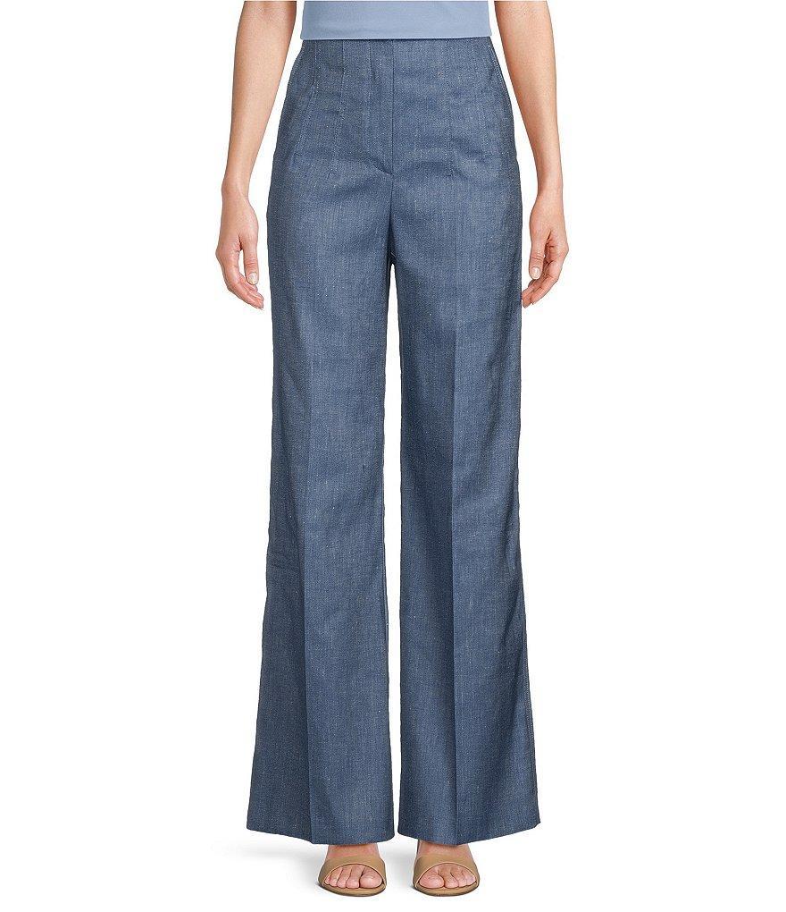 BOSS by Hugo Boss Tasena Linen-Blend Wide-Leg High Rise Flat Front Coordinating Trouser Pants Product Image