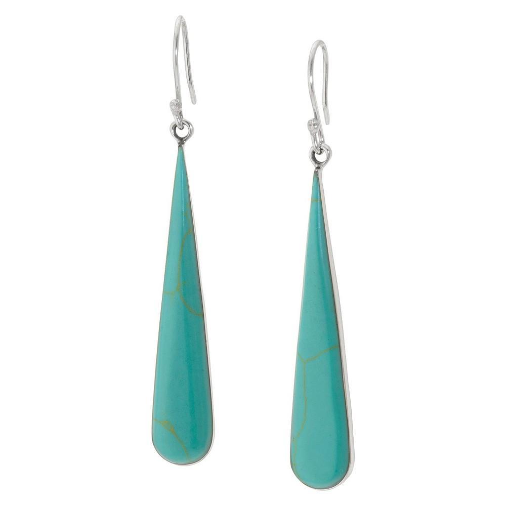 Sterling Silver Simulated Turquoise Teardrop Earrings, Womens, Blue Product Image