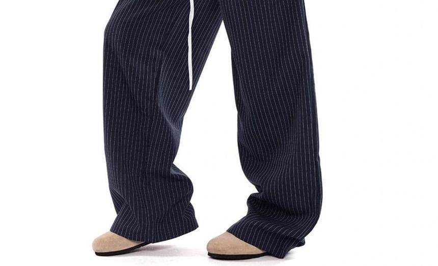 Low Rise Striped Loose-Fit Wide-Leg Dress Pants Product Image