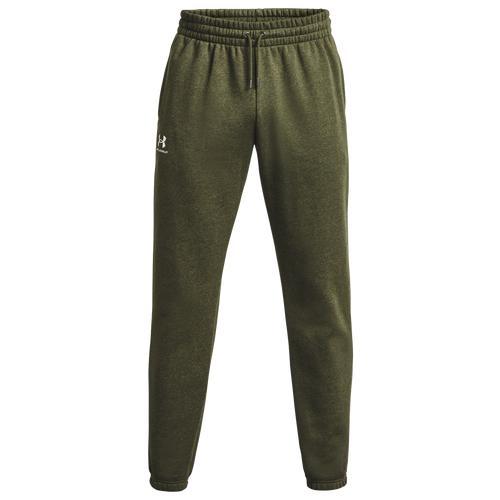 Under Armour Mens Under Armour Essential Fleece Joggers - Mens Marine Od Green/White Product Image